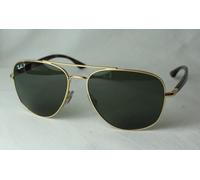 Ray-Ban RB 3683 001/58 Polarized Aviator Sunglasses New