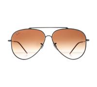 Ray - Ban RBR0101S AVIATOR REVERSE 004/CB Unisex Sunglasses Metal Grey Brown Pilot Normal Shaded