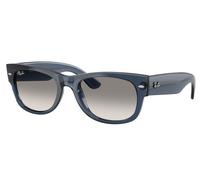 Ray-Ban Unisex Sunglass Mega Wayfarer II - Frame color: Transparent Dark Blue, Lens color: Clear Gradient Grey