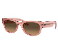 Ray-Ban Unisex Sunglass Mega Wayfarer II - Frame color: Transparent Pink, Lens color: Light Brown Gradient Black