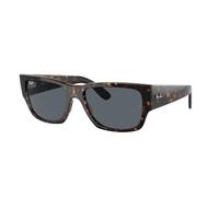 Ray-Ban Rb0947s Carlos Rectangular Sunglasses, Havana/Blue, 56 mm