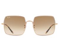 Ray - Ban RB1971 SQUARE 920251 Woman Sunglasses Metal Gold Brown Squared Normal Shaded