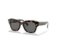 Ray - Ban RB2186 STATE STREET 1292B1 Woman Sunglasses Acetate Gold Grey Squared Normal