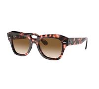 Ray - Ban RB2186 STATE STREET 133451 Unisex Sunglasses Acetate Turtle Brown Squared Normal Shaded