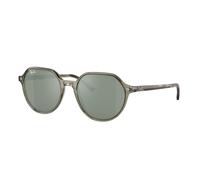 Ray - Ban RB2195 66355C Unisex Sunglasses Plastic Green Transparent Silver Squared Mirror