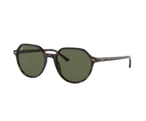 Ray - Ban RB2195 THALIA 902/31 Unisex Sunglasses Acetate Turtle Green Squared Normal