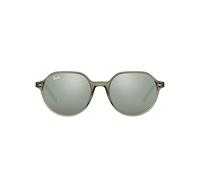 Ray-Ban RB2195 Thalia Square Sunglasses, Transparent Green/Grey Mirror, 55 mm