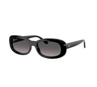 Ray - Ban RB2221 901/M3 Woman Sunglasses Acetate Black Grey Round Polarized Shaded