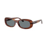 Ray-Ban Sunglasses Woman Rb2221 - Striped Havana Frame Blue Lenses 56-18
