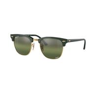 Ray-Ban Sunglasses Unisex Clubmaster Polarized+ Lenses - Green Frame Silver Lenses Polarized 49-21