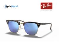 Ray-Ban Sunglasses Blue Mirror Clubmaster Hav Frame RB3016 1145/17 -Top Quality
