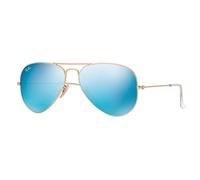 Ray-Ban RB3025 112/17 Matte Gold RB3025 Aviator Sunglasses Lens Category 3 Lens Mirrored Size 58mm