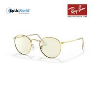 Ray-Ban Man Sunglass RB3447 Round Blue-Violet Light Clear Evolve - Frame color: Gold, Lens color: Clear