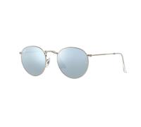 Ray-Ban RB3447 Mens Round Metal Sunglasses - Matte Silver / Light Green Mirror
