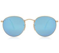 Ray-Ban RB3447 Round Flash Lenses Polarized 112/4L Men's Sunglasses Gold Size 53