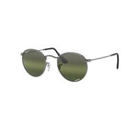 Ray - Ban RB3447 ROUND METAL 004/G4 Man Sunglasses Metal Grey Green Round Polarized Mirror