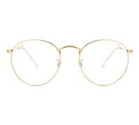 Ray-Ban RB3447 Round Metal Blue-Light Block Men's Glasses, Gold, Size 50