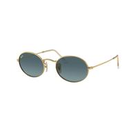 Ray - Ban RB3547 OVAL 001/3M Unisex Sunglasses Metal Gold Blue Round Normal Shaded