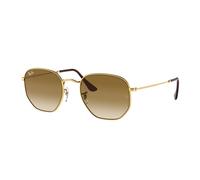 Ray - Ban RB3548 HEXAGONAL 001/51 Unisex Sunglasses Metal Gold Brown Geometric Normal Shaded