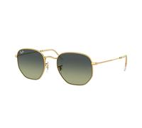 Ray - Ban RB3548 HEXAGONAL 001/BH Unisex Sunglasses Metal Gold Green Geometric Normal Shaded