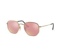Ray - Ban RB3548N HEXAGONAL 001/Z2 Unisex Sunglasses Metal Gold Copper Geometric Normal