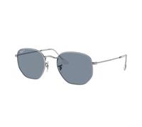Ray - Ban RB3548N HEXAGONAL 003/02 Unisex Sunglasses Steel Silver Blue Geometric Polarized