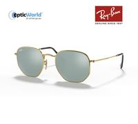 Ray-Ban Unisex Sunglass RB3548N Hexagonal Flat Lenses - Frame color: Gold, Lens color: Silver Flash