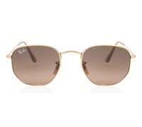 Ray - Ban RB3548N HEXAGONAL 912443 Unisex Sunglasses Metal Gold Brown Geometric Normal