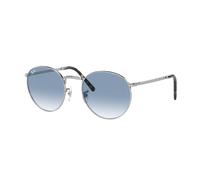 Ray - Ban RB3637 NEW ROUND 003/3F Unisex Sunglasses Metal Silver Blue Pantos Normal Shaded