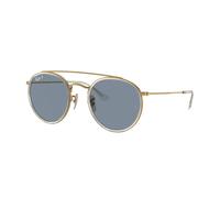 Ray - Ban RB3647N 001/02 Unisex Sunglasses Metal Gold Blue Round Polarized