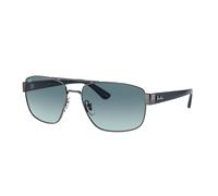 Ray - Ban RB3663 004/3M Man Sunglasses Metal Grey Blue Geometric Normal Shaded