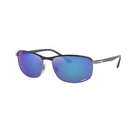 Ray - Ban RB3671CH CHROMANCE 92044L Unisex Sunglasses Metal Blue Grey Pillow Polarized Mirror