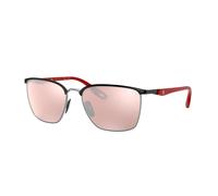 Ray - Ban RB3673M SCUDERIA FERRARI COLLECTION F060H2 Unisex Sunglasses Metal Black Silver Squared Polarized Mirror