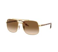 Ray - Ban RB3699 001/51 Unisex Sunglasses Metal Gold Brown Squared Normal Shaded