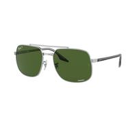 Ray - Ban Unisex RB3699 003/P1 Sunglasses Metal Silver Green Squared Polarized