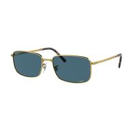 Ray - Ban RB3717 9196S2 Unisex Sunglasses Metal Gold Blue Squared Polarized