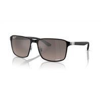 Ray - Ban Unisex RB3721CH 186/5J Sunglasses Metal Black Grey Squared Polarized Mirror