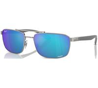 Ray-Ban Unisex Sunglass RB3737CH RB3737 Chromance - Frame color: Gunmetal, Lens color: Green & Blue