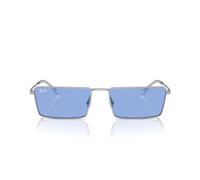 Ray-Ban Rb3741 Emy Rectangular sunglasses, silver/blue, 56 mm