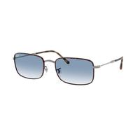 Ray - Ban RB3746 92703F Unisex Sunglasses Metal Turtle Blue Squared Normal Shaded