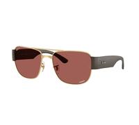 Ray - Ban RB3756CH 001/AL Unisex Sunglasses Metal Gold Violet Squared Polarized