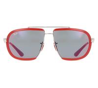 Ray-Ban Sunglasses Unisex 499p Hypercar Limited Edition 2026 - Scuderia Ferrari Collection - Silver Frame Blue Lenses 59-14