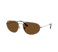 Ray - Ban RB3945 004/57 Unisex Sunglasses Metal Grey Brown Geometric Polarized