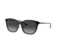 Ray - Ban RB4333D 601/8G Unisex Sunglasses Injected Black Grey Squared Normal Shaded