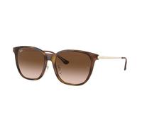 Ray - Ban RB4333D 710/13 Unisex Sunglasses Injected Turtle Brown Squared Normal Shaded