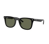 Ray - Ban Unisex Ray - Ban RB4420 601/9A Sunglasses Injected Black Green Squared Polarized Anti-glare