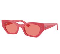 Ray-Ban Sunglasses Unisex Zena Bio-based - Red Cherry Frame Pink Lenses 49-22