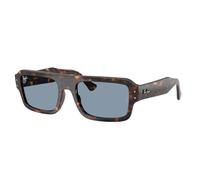 Ray-Ban Sunglasses Unisex Flacko Bio-based - Havana Frame Blue Lenses 56-20