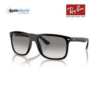 Ray - Ban Unisex Ray - Ban RB4547 BOYFRIEND TWO 601/32 Sunglasses Injected Black Grey Squared Normal Shaded