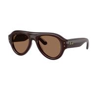 Ray-Ban Sunglasses Unisex Aviator Puffer - Transparent Dark Brown Frame Brown Lenses 50-21